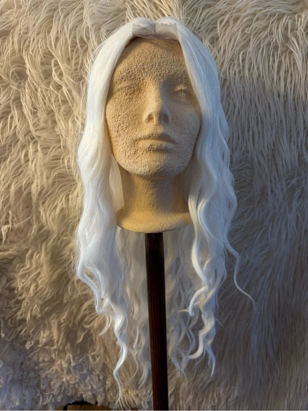 White Long lace front Wavy Women's Wig